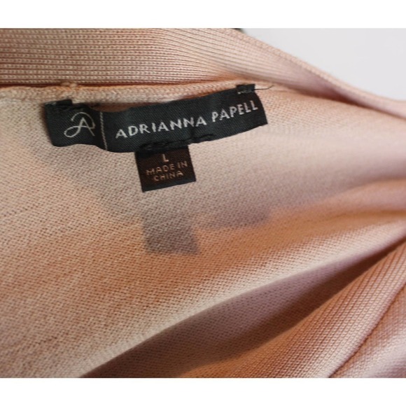 Adrianna Papell Cardigan Sweater Sheer Pleated Sleeves Pink Size - Picture 4 of 4